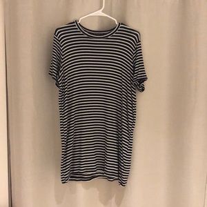 Black and white striped T-shirt dress